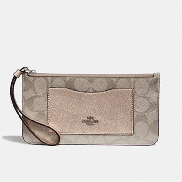 Coach Handbags - NWT Coach Zip Top Wallet In Signature Canvas